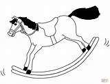 Horse Rocking Cavallo Dondolo Supercoloring Disegni Colorare Stilizzato sketch template