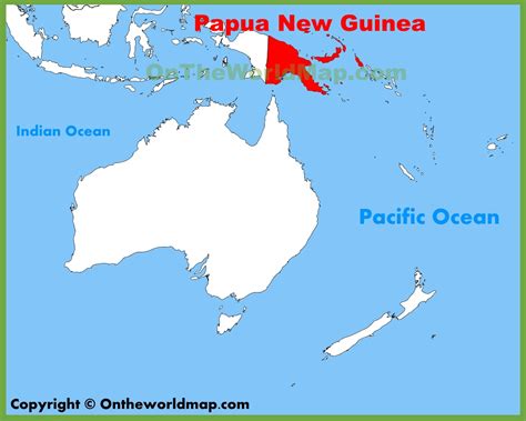 papua  guinea location   oceania map ontheworldmapcom