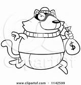 Cat Clipart Money Bank Burglar Coloring Robbing Stealing Template sketch template