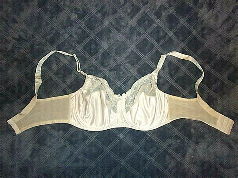 36d vtg bali unlined satin and embroidery full coverage underwire bra
