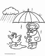 Coloring Pages Birds Rain Printable Bird Rainy Kids Children Girl Sheets Duck Color Puddles Playing Popular Print Umbrella Coloringhome Visit sketch template