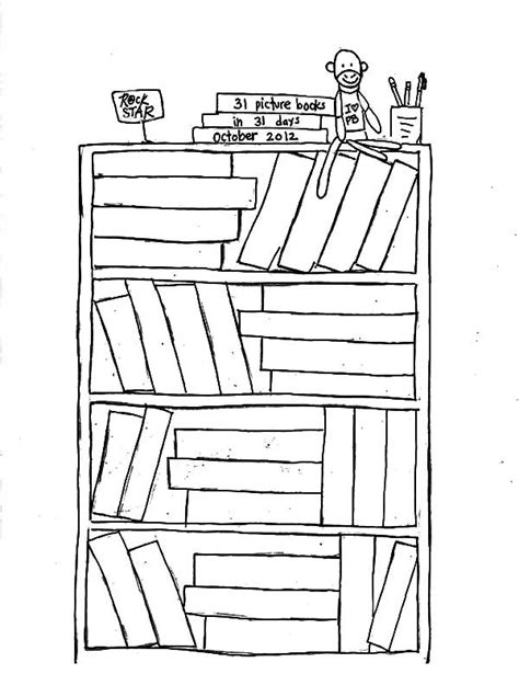 bookshelf   room coloring pages  place  color