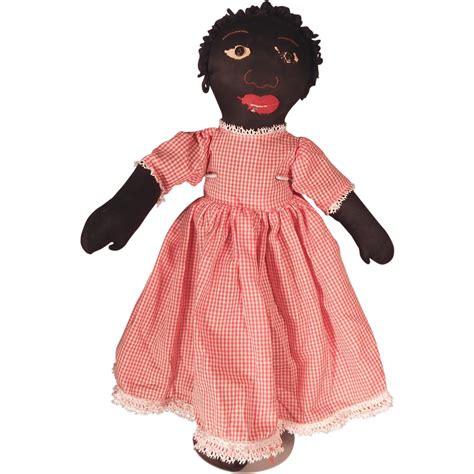 cute as a button vintage black rag doll from dodobirddolls on ruby lane