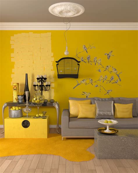 gorgeous yellow accent living rooms