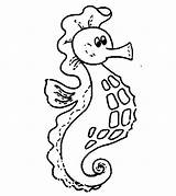 Seahorse Coloring Pages Cute Drawing Printable Kids Clipart Coloringbay Getdrawings Simple Bestcoloringpagesforkids sketch template