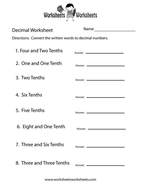 decimal practice worksheet worksheets worksheets