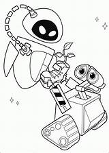 Wall Coloring Pages Walle Printable Disney Freecoloringpages Print Eva sketch template