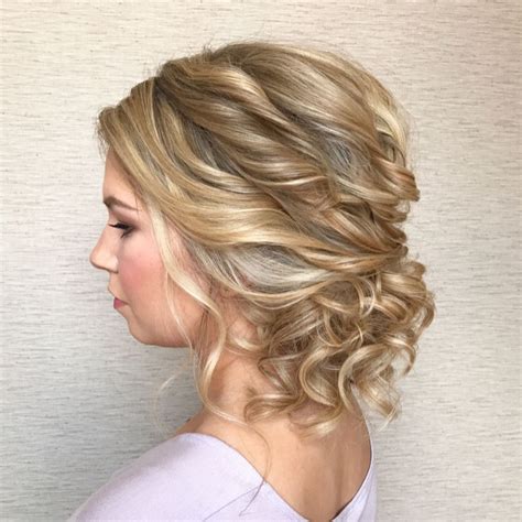 blonde curly updo  prom medium length hair styles updos