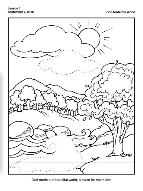 creation coloring page  preschoolers family time wgod pinterest