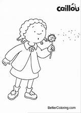 Coloring Caillou Rosie Dandelion Pages Kids Printable Adults sketch template