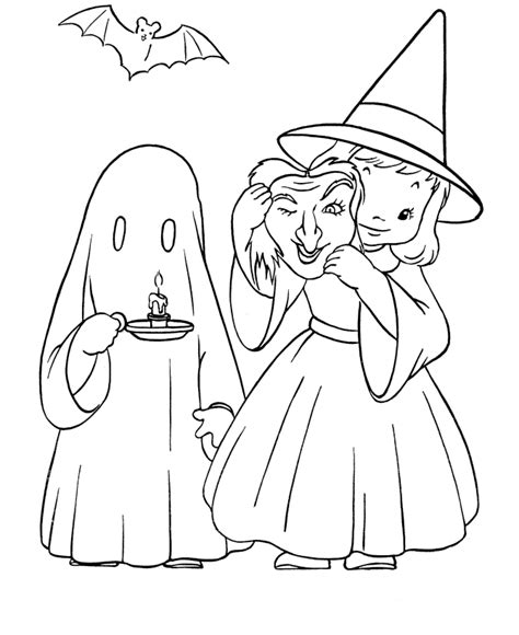 halloween costume coloring page ghost  witch halloween costume