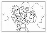 Bluey Friends Colouring Sheets Seesaw Tv sketch template