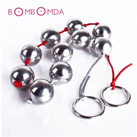 stainless steel anal beads with pull ring heavy anal vaginal plug
