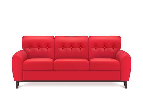 red leather sofa realistic illustration  vector art  vecteezy