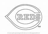 Reds Cincinnati Logo Step Draw Drawing Drawingtutorials101 Mlb Previous Next sketch template