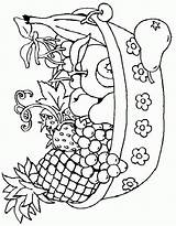 Basket Fruit Coloring Pages Vegetable Drawing Vegetables Fruits Print Getdrawings Printable Color Comments Getcolorings sketch template
