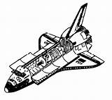 Space Shuttle Clipart Pages Coloring Line Colouring sketch template