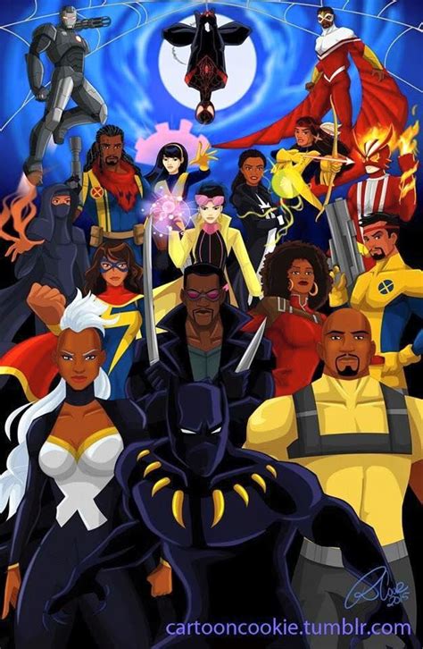 marvel s heroes of color from front to back black