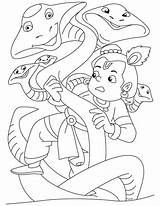 Krishna Coloring Pages Naag Lord Kalia Bheem Slayer Sketch Outline Baby Colouring Chota Drawing Kids Drawings Print Getcolorings Search Comments sketch template