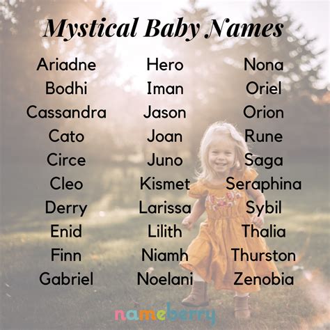 mystical names baby  list names baby names