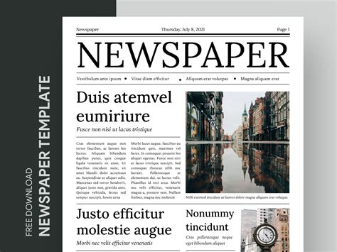 editable  classic newspaper template uplabs