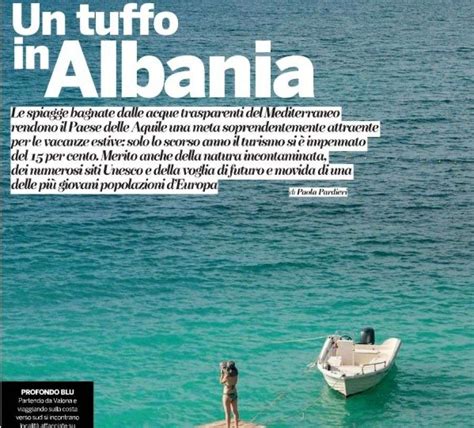 “një zhytje në shqipëri” revista italiane reportazh për shqipërinë