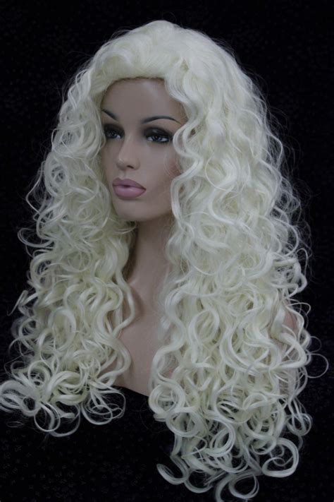 Fashion Hot Women S Wigs Full Wig White Blonde Curly 28