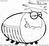 Chubby Cockroach Outlined Drunk Clipart Cartoon Cory Thoman Coloring Vector 2021 sketch template