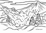 Lawine Malvorlage Berge sketch template