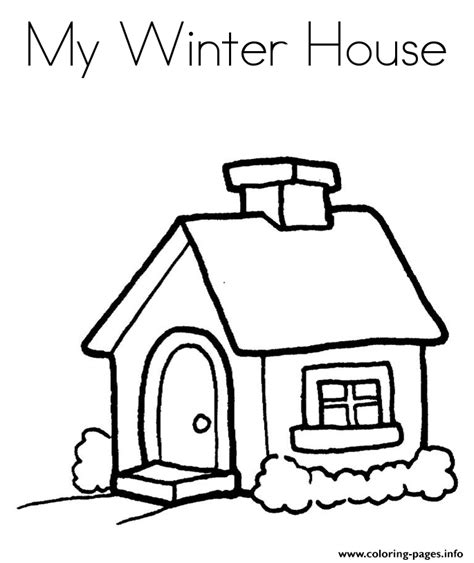 winter house  printables coloring page printable