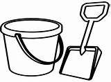 Coloring Bucket Pail Shovel Spade Pages Awesome Getcolorings Getdrawings sketch template