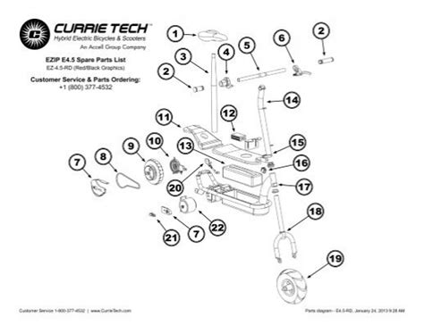 ezip  spare parts list customer service parts ordering