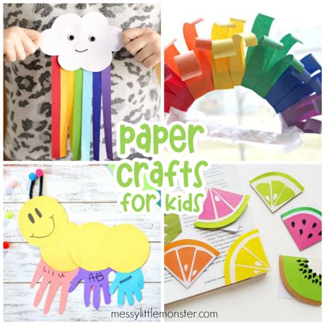 fun easy paper crafts  kids messy  monster