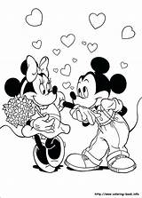 Mickey Minnie Coloring Pages Kissing Mouse Getcolorings sketch template