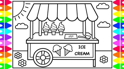 ice cream shop coloring pages