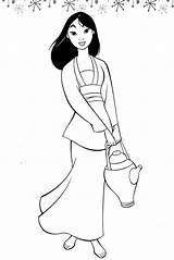 Mulan Princesse Prinzessin Mewarnai Principessa Fois Imprimé sketch template