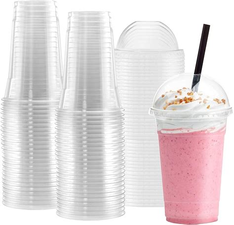 netko plastic cups  dome lids  sets   oz disposable cups  lids walmartcom