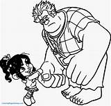 Coloring Pages Ralph Vanellope Wreck Getcolorings Getdrawings sketch template