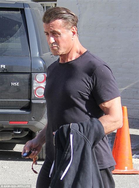 Sylvester Stallone Gets His Thick Locks Styled At Salon Daily Mail Online