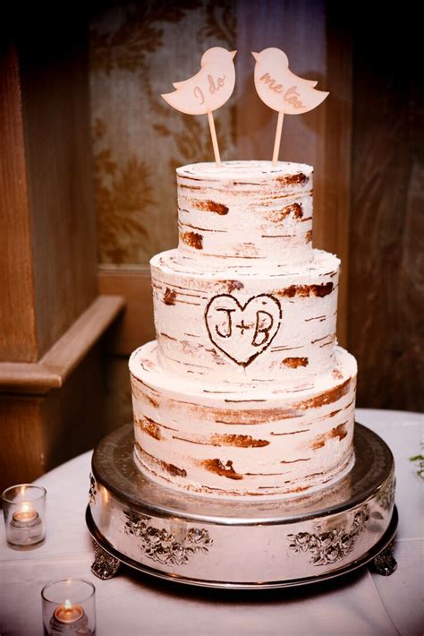 Birch Tree Themed Wedding Cake