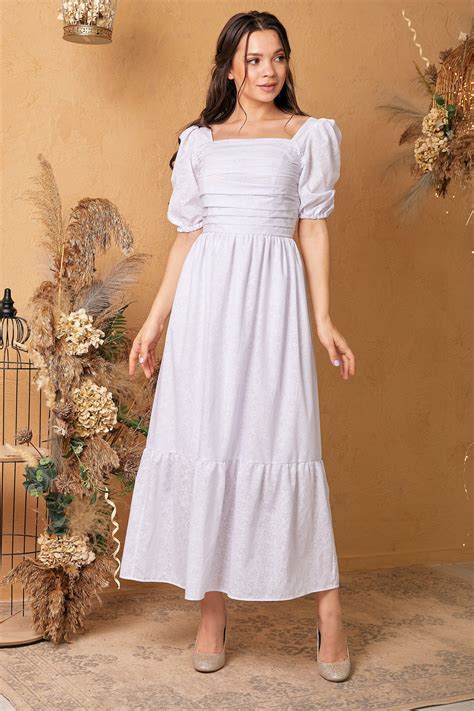 white cottagecore dress summer cotton dress  lantern etsy