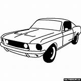Mustang Fastback 1968 Clipart Ford Gt Coloring Pages Thecolor Template Clipground sketch template