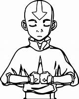 Avatar Aang Coloring Airbender Last Pages Drawings Cartoon Stencil Silhouette Avatara Meditates Wecoloringpage sketch template