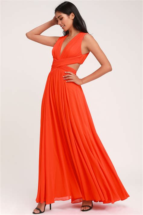 lovely coral red dress cutout maxi dress maxi dress