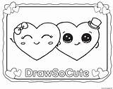 Cute Draw Coloring Pages So Hearts Printable Valentine Drawings Valentines Drawsocute Kawaii Print Heart Drawing Easy Book Ravishing Sheets Color sketch template