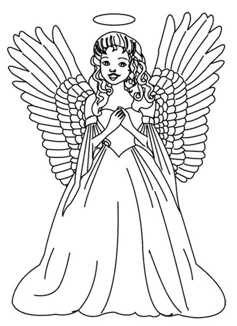 girl christmas angel coloring page