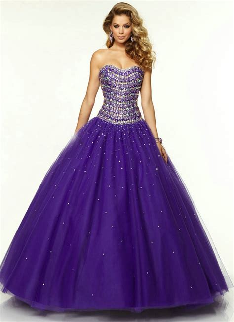 purple princess prom dress with crystals ball gown puffy prom dresses
