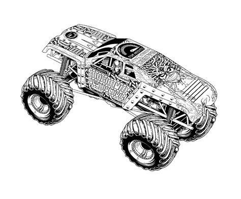 monster truck grave digger coloring page  coloring pages