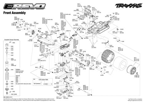 revo vxl brushless   front assembly exploded view traxxas