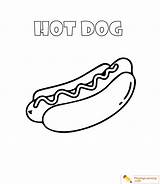 Hotdog Hamburguesas Bun sketch template